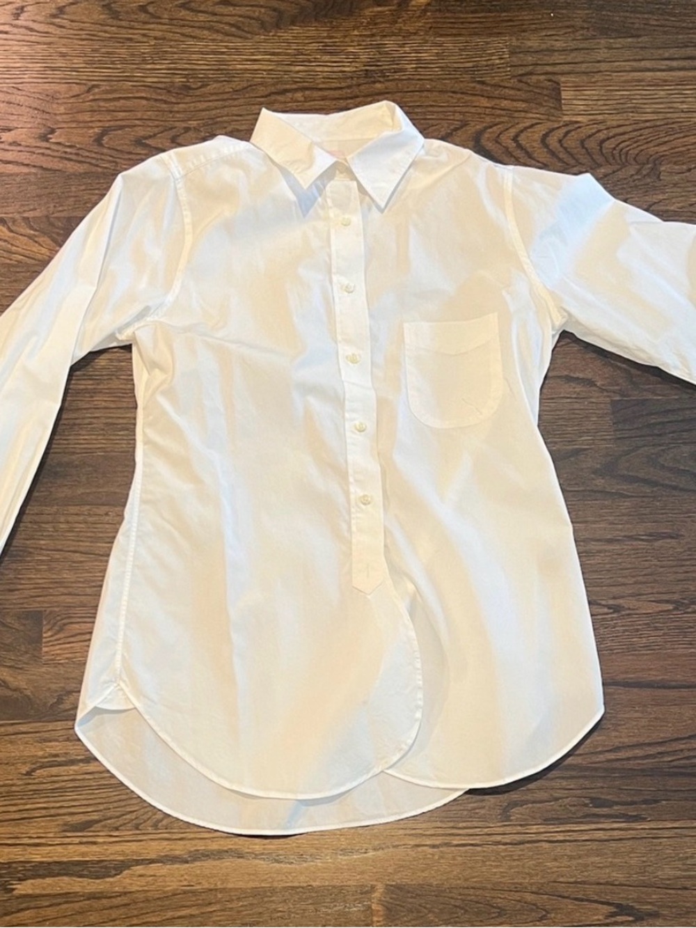 ANN MASHBURN White Button-Up Cotton Shirt
